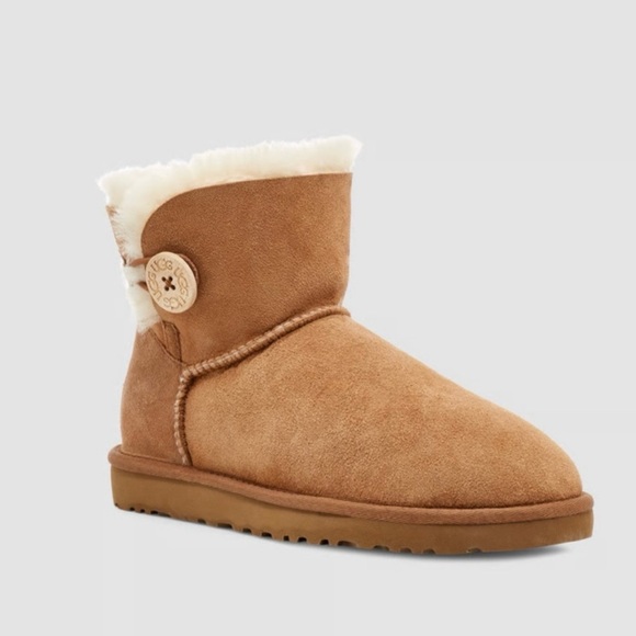 UGG Mini Bailey Button II Shearling Lined Boots 6 - Picture 2 of 10